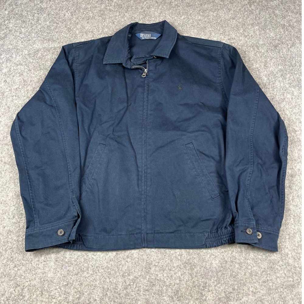 VTG Polo Ralph Lauren Harrington Bomber Jacket Navy Mens Medium